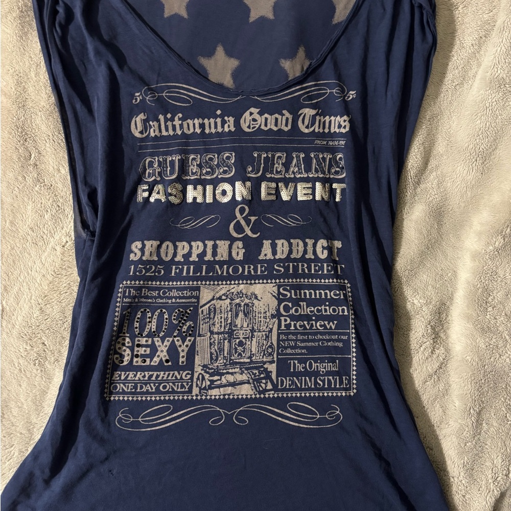 Guess Blue Graphic Women's Tee